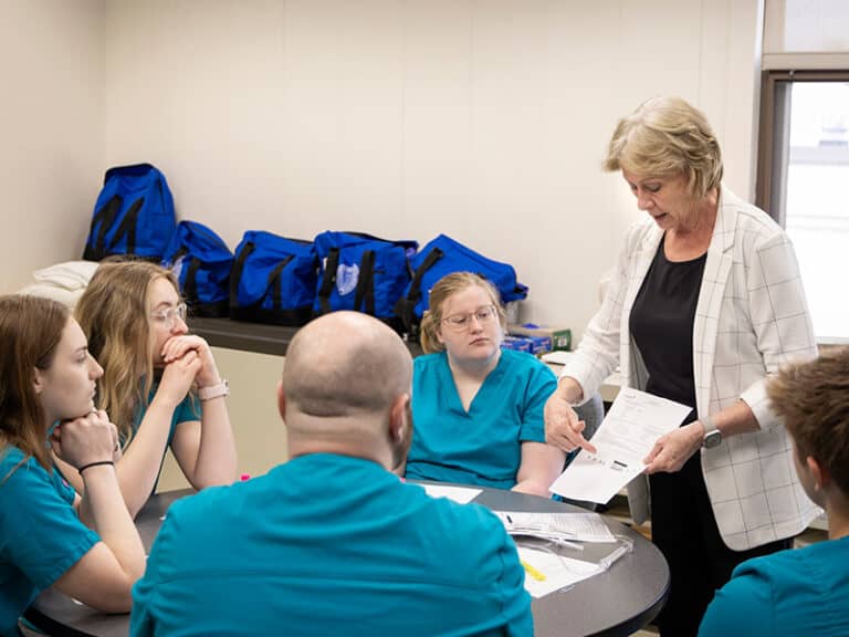 LPN class instructor in the classroom